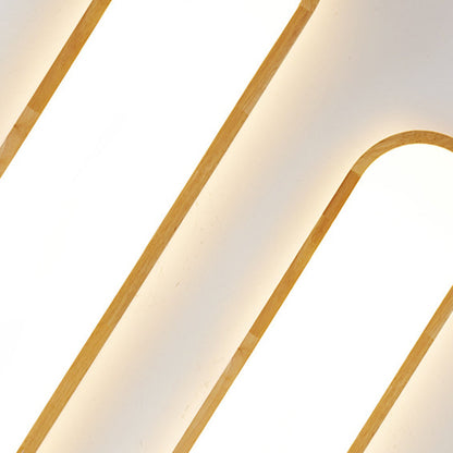 مصباح سقف LED بيضاوي الشكل بتصميم عصري بسيط من خشب المطاط والأكريليك لغرفة النوم وغرفة المعيشة
