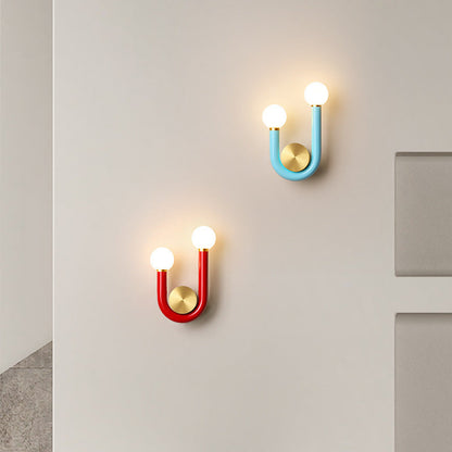 寝室やリビングルームに最適な、伝統的な日本の鉄製アクリル・アルミ製U字型ラウンドLEDウォールスコンスランプ