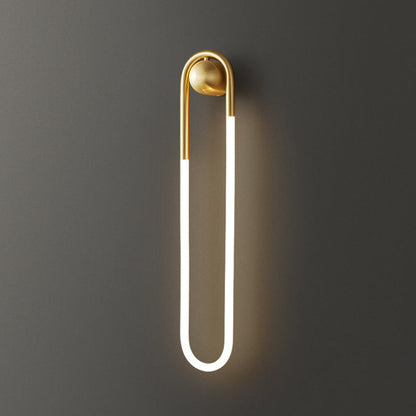 Modern Luxury Brass Acrylic Oval Globe LED Wall Sconce Lamp For Bedroom & Living Room