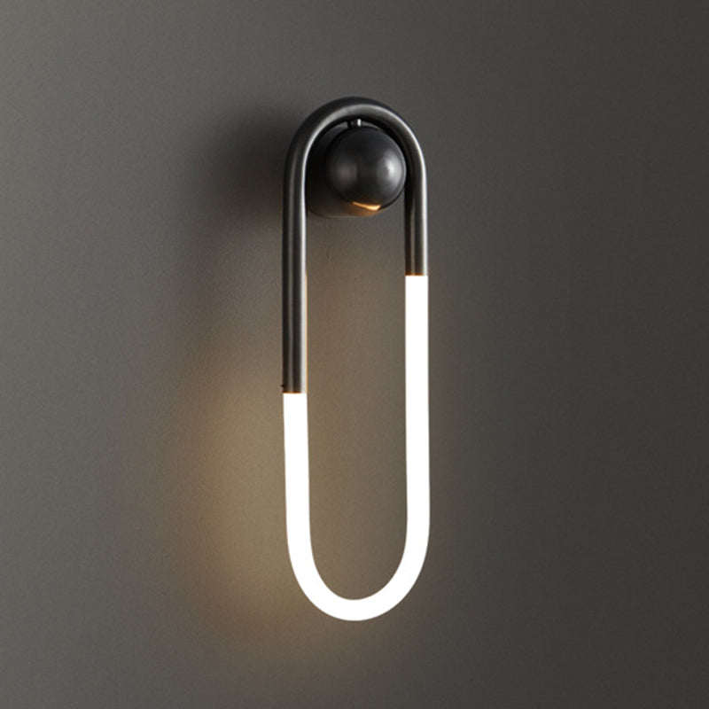 Modern Luxury Brass Acrylic Oval Globe LED Wall Sconce Lamp For Bedroom & Living Room