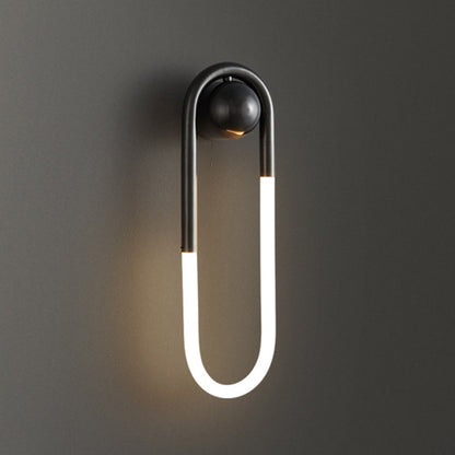 Modern Luxury Brass Acrylic Oval Globe LED Wall Sconce Lamp For Bedroom & Living Room