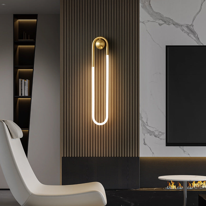 Modern Luxury Brass Acrylic Oval Globe LED Wall Sconce Lamp For Bedroom & Living Room