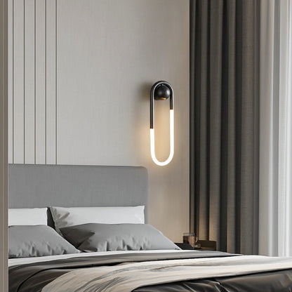 Modern Luxury Brass Acrylic Oval Globe LED Wall Sconce Lamp For Bedroom & Living Room