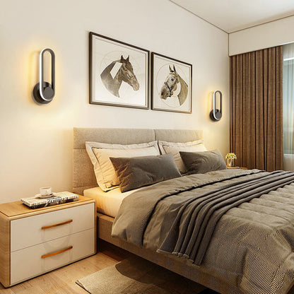 Contemporary Nordic Acrylic Metal Round Oval LED Wall Sconce Lamp For Bedroom & Living Room