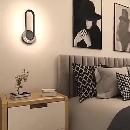 Contemporary Nordic Acrylic Metal Round Oval LED Wall Sconce Lamp For Bedroom & Living Room
