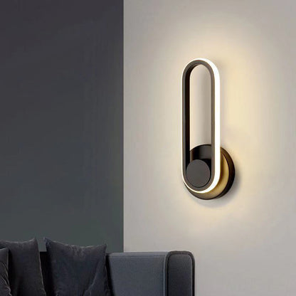 Contemporary Nordic Acrylic Metal Round Oval LED Wall Sconce Lamp For Bedroom & Living Room