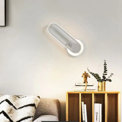 Contemporary Nordic Acrylic Metal Round Oval LED Wall Sconce Lamp For Bedroom & Living Room