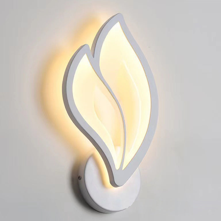 Modern Art Deco Acrylic Aluminum Iron Petal LED Wall Sconce Lamp For Bedroom & Living Room