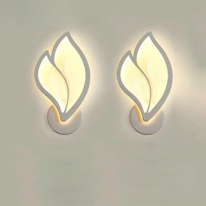 Modern Art Deco Acrylic Aluminum Iron Petal LED Wall Sconce Lamp For Bedroom & Living Room