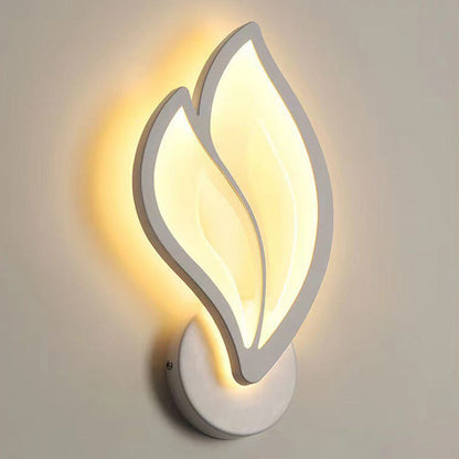 Modern Art Deco Acrylic Aluminum Iron Petal LED Wall Sconce Lamp For Bedroom & Living Room