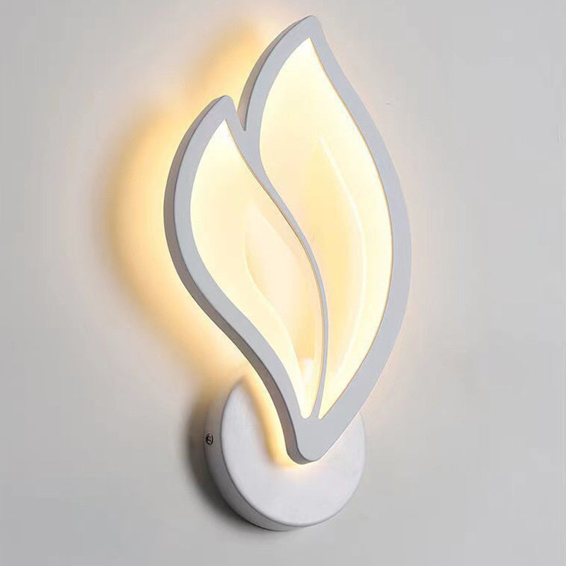 Modern Art Deco Acrylic Aluminum Iron Petal LED Wall Sconce Lamp For Bedroom & Living Room