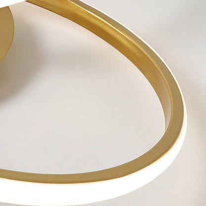 مصباح سقف LED شبه مسطح بتصميم حلقات متشابكة من السيليكون بتصميم معاصر إبداعي لغرفة النوم وغرفة المعيشة
