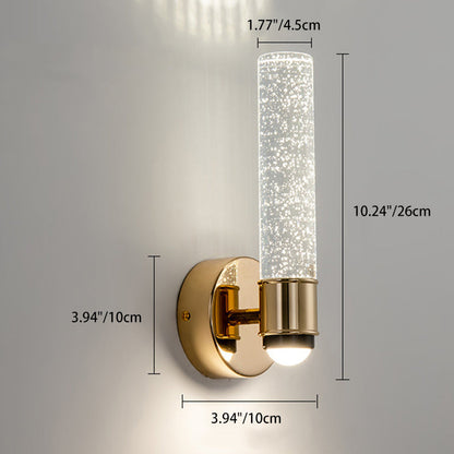 Modern Luxury Acrylic Aluminum Crystal Bubble Round LED Wall Sconce Lamp For Bedroom & Living Room