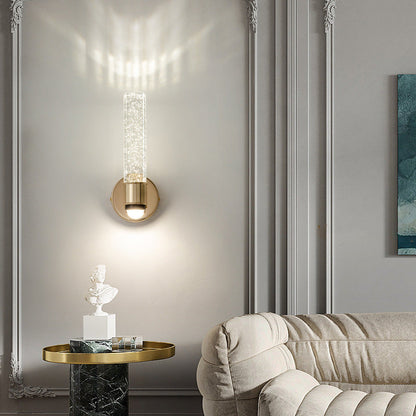 Modern Luxury Acrylic Aluminum Crystal Bubble Round LED Wall Sconce Lamp For Bedroom & Living Room