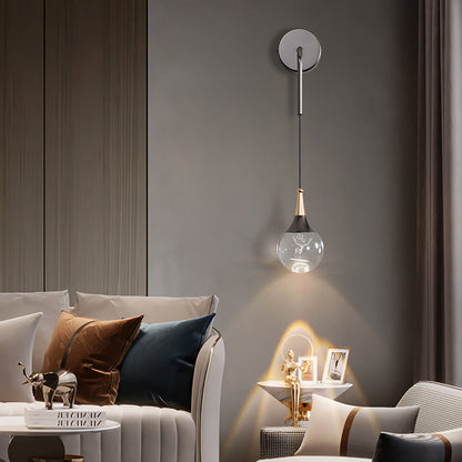 Modern Luxury Crystal Ball Aluminum Iron Round 1-Light Wall Sconce Lamp For Bedroom & Living Room
