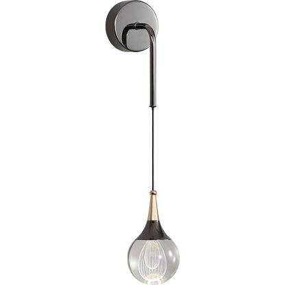 Modern Luxury Crystal Ball Aluminum Iron Round 1-Light Wall Sconce Lamp For Bedroom & Living Room