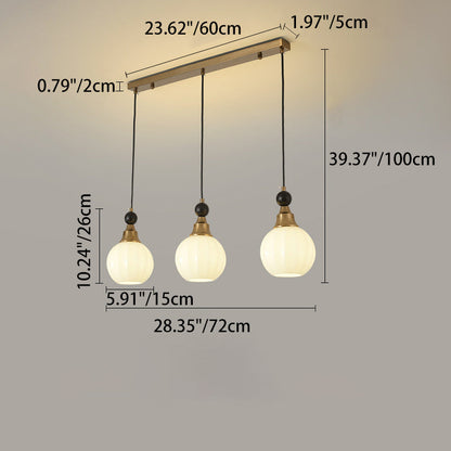 Traditional Chinese Glass Solid Wood Iron Copper Branching Round Curved 3/6/8-Light Chandelier For Bedroom & Living Room
