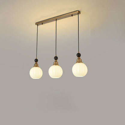 Traditional Chinese Glass Solid Wood Iron Copper Branching Round Curved 3/6/8-Light Chandelier For Bedroom & Living Room