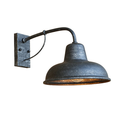 Traditional Vintage Iron Round Rectangular 1-Light Wall Sconce Lamp For Outdoor