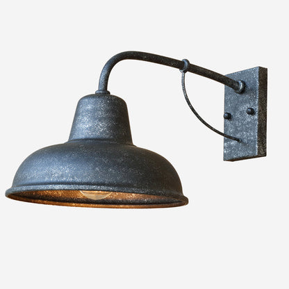 Traditional Vintage Iron Round Rectangular 1-Light Wall Sconce Lamp For Outdoor