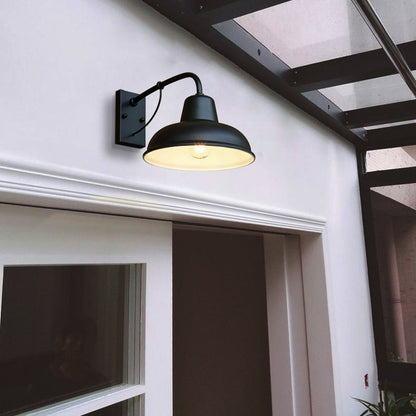 Traditional Vintage Iron Round Rectangular 1-Light Wall Sconce Lamp For Outdoor