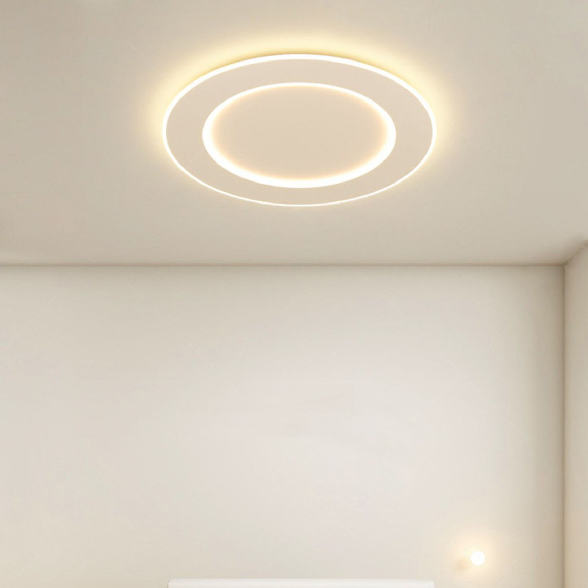 Modern Minimalist PVC Iron Leaf-Shaped Round LED Flush Mount Ceiling Light For Bedroom & Living Room