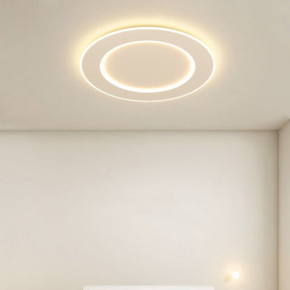Modern Minimalist PVC Iron Leaf-Shaped Round LED Flush Mount Ceiling Light For Bedroom & Living Room