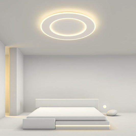 مصباح سقف LED دائري الشكل على شكل ورقة حديدية من مادة البولي فينيل كلوريد بتصميم عصري بسيط لغرفة النوم وغرفة المعيشة
