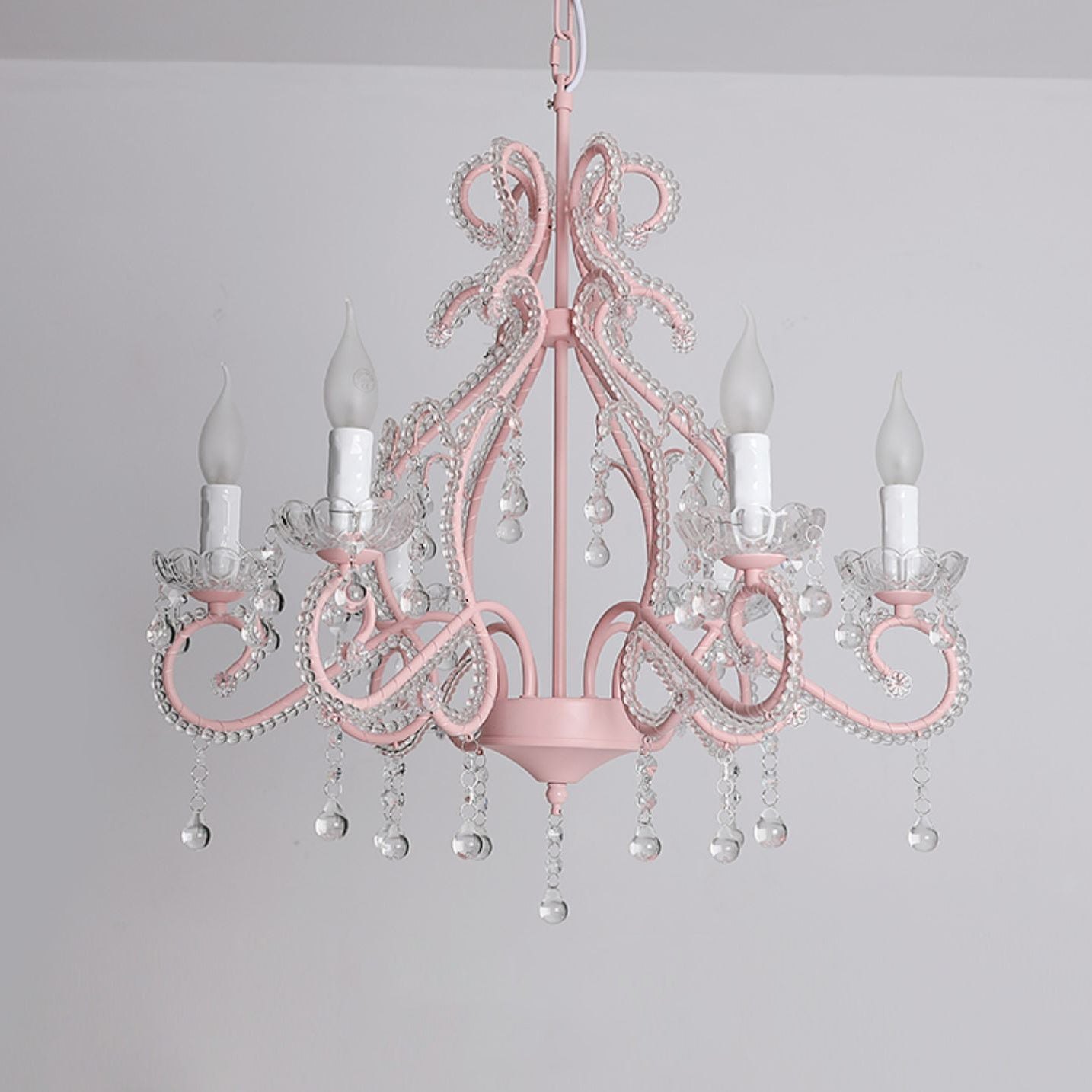 Traditional Farmhouse Crystal Iron Branch Bow Candle 6-Light Chandelier For Living Room & Dining Room