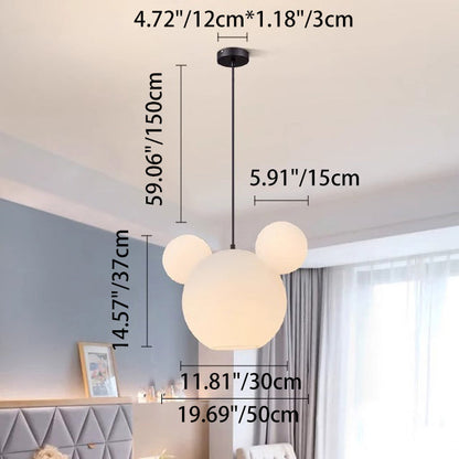 Modern Art Deco PE Iron Kids Doll Round 3-Light Chandelier For Bedroom & Living Room