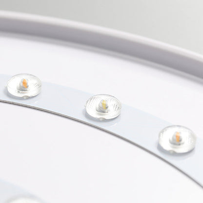 Modern Minimalist Acrylic Iron Pleated Round LED Flush Mount Ceiling Light For Bedroom & Living Room