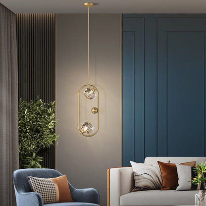 Modern Luxury Crystal & Brass Oval Round LED Chandelier For Dining Room & Living Room
