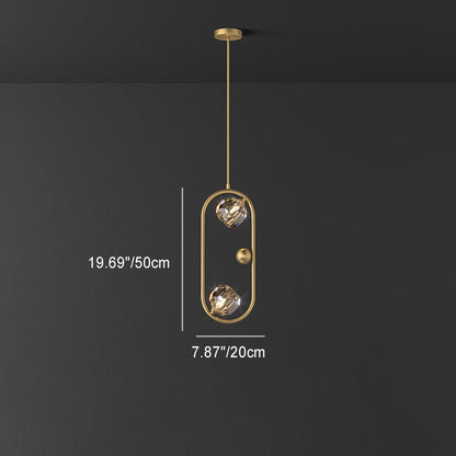 Modern Luxury Crystal & Brass Oval Round LED Chandelier For Dining Room & Living Room