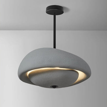 Traditional Japanese Resin Irregular Round 3-Light Chandelier For Bedroom & Living Room