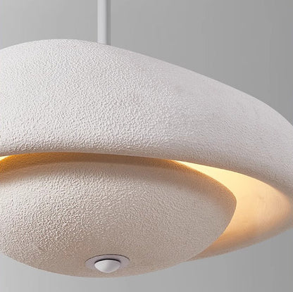 Traditional Japanese Resin Irregular Round 3-Light Chandelier For Bedroom & Living Room