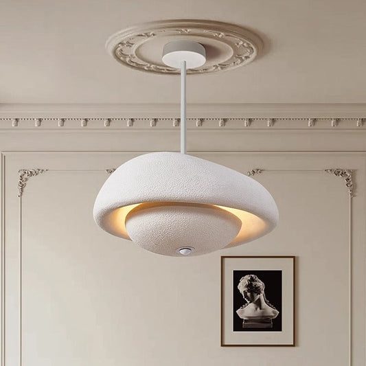 Traditional Japanese Resin Irregular Round 3-Light Chandelier For Bedroom & Living Room