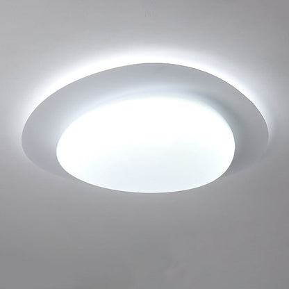 Modern Minimalist Acrylic Iron Pebble-Shaped LED Flush Mount Ceiling Light For Bedroom & Living Room