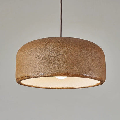 Traditional Japanese Resin Fiberglass Dome-Shaped 1-Light Pendant Light For Dining Room & Living Room