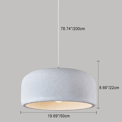 Traditional Japanese Resin Fiberglass Dome-Shaped 1-Light Pendant Light For Dining Room & Living Room