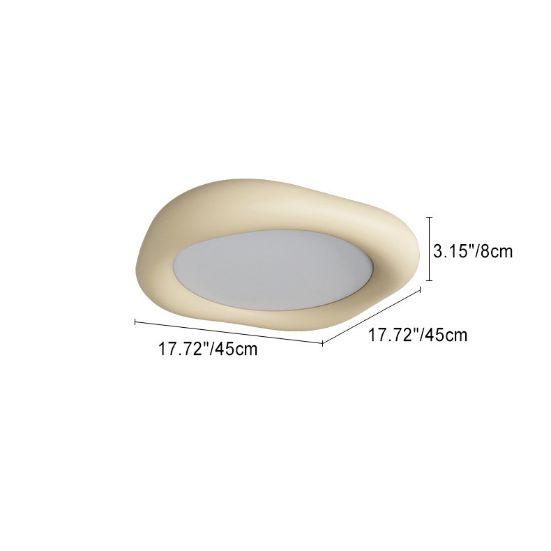 Modern Minimalist Acrylic Resin & Iron Rounded Square LED Flush Mount Ceiling Light For Living Room & Dining Room