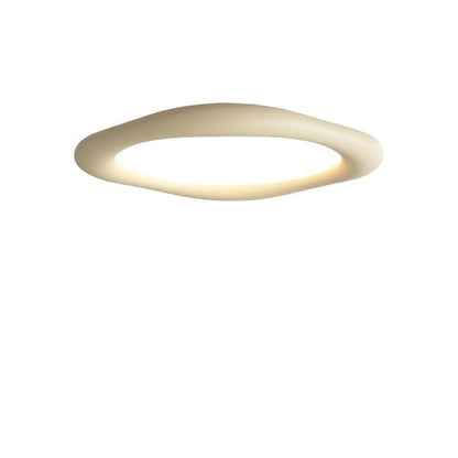 Modern Minimalist Acrylic Resin & Iron Rounded Square LED Flush Mount Ceiling Light For Living Room & Dining Room