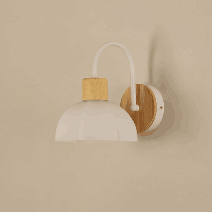 Contemporary Scandinavian Acrylic Ceramic Glass Flower Round 1-Light Wall Sconce Lamp For Bedroom & Living Room