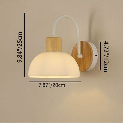 Contemporary Scandinavian Acrylic Ceramic Glass Flower Round 1-Light Wall Sconce Lamp For Bedroom & Living Room