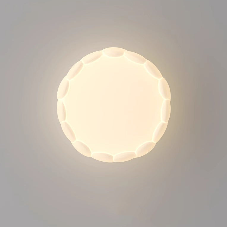 Contemporary Creative PE Iron Cream Bubble Round LED Flush Mount Ceiling Light For Bedroom & Living Room