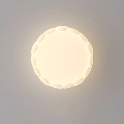 Contemporary Creative PE Iron Cream Bubble Round LED Flush Mount Ceiling Light For Bedroom & Living Room