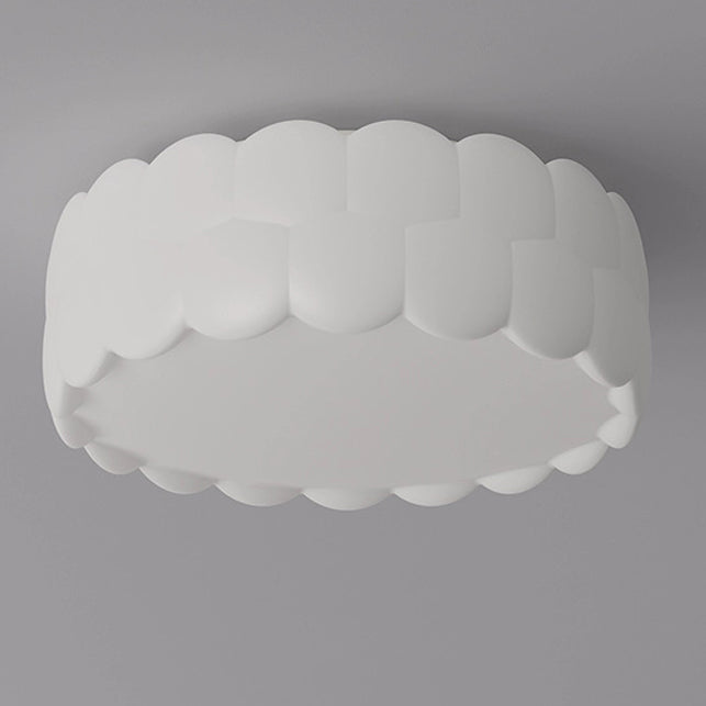 Contemporary Creative PE Iron Cream Bubble Round LED Flush Mount Ceiling Light For Bedroom & Living Room