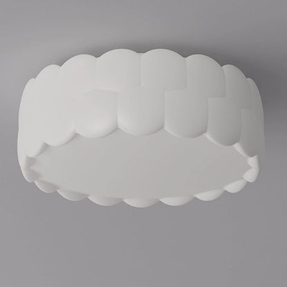 Contemporary Creative PE Iron Cream Bubble Round LED Flush Mount Ceiling Light For Bedroom & Living Room