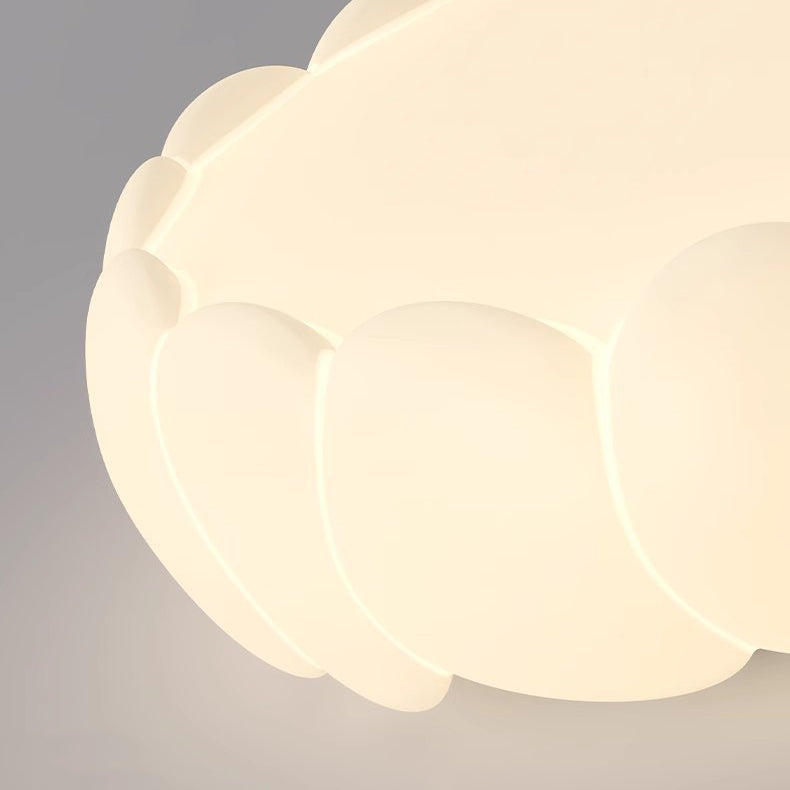 Contemporary Creative PE Iron Cream Bubble Round LED Flush Mount Ceiling Light For Bedroom & Living Room