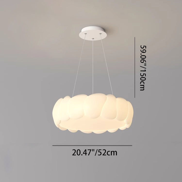 Contemporary Creative PE Iron Bubble Wave Round LED Chandelier For Living Room & Dining Room