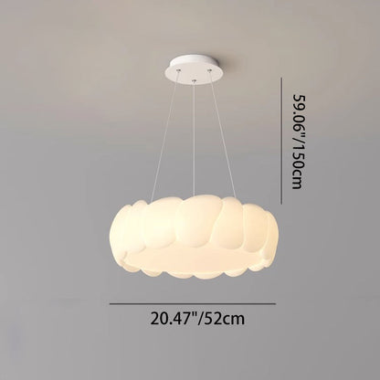 Contemporary Creative PE Iron Bubble Wave Round LED Chandelier For Living Room & Dining Room
